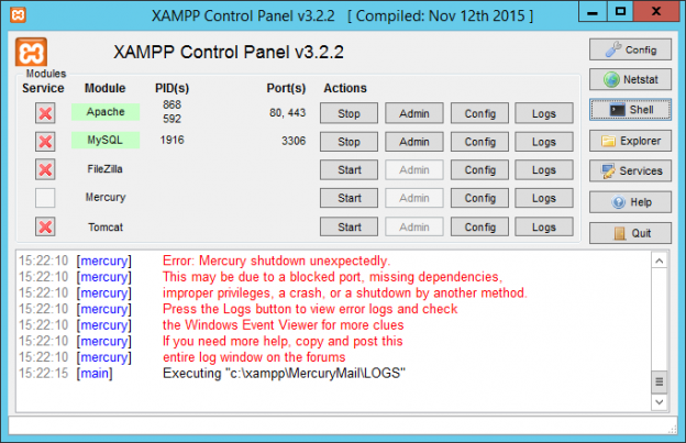 xampp for windows server 2012